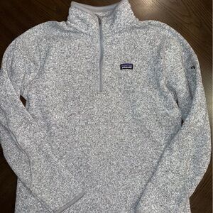 Patagonia Light Gray Quarter Zip Fleece Pullover